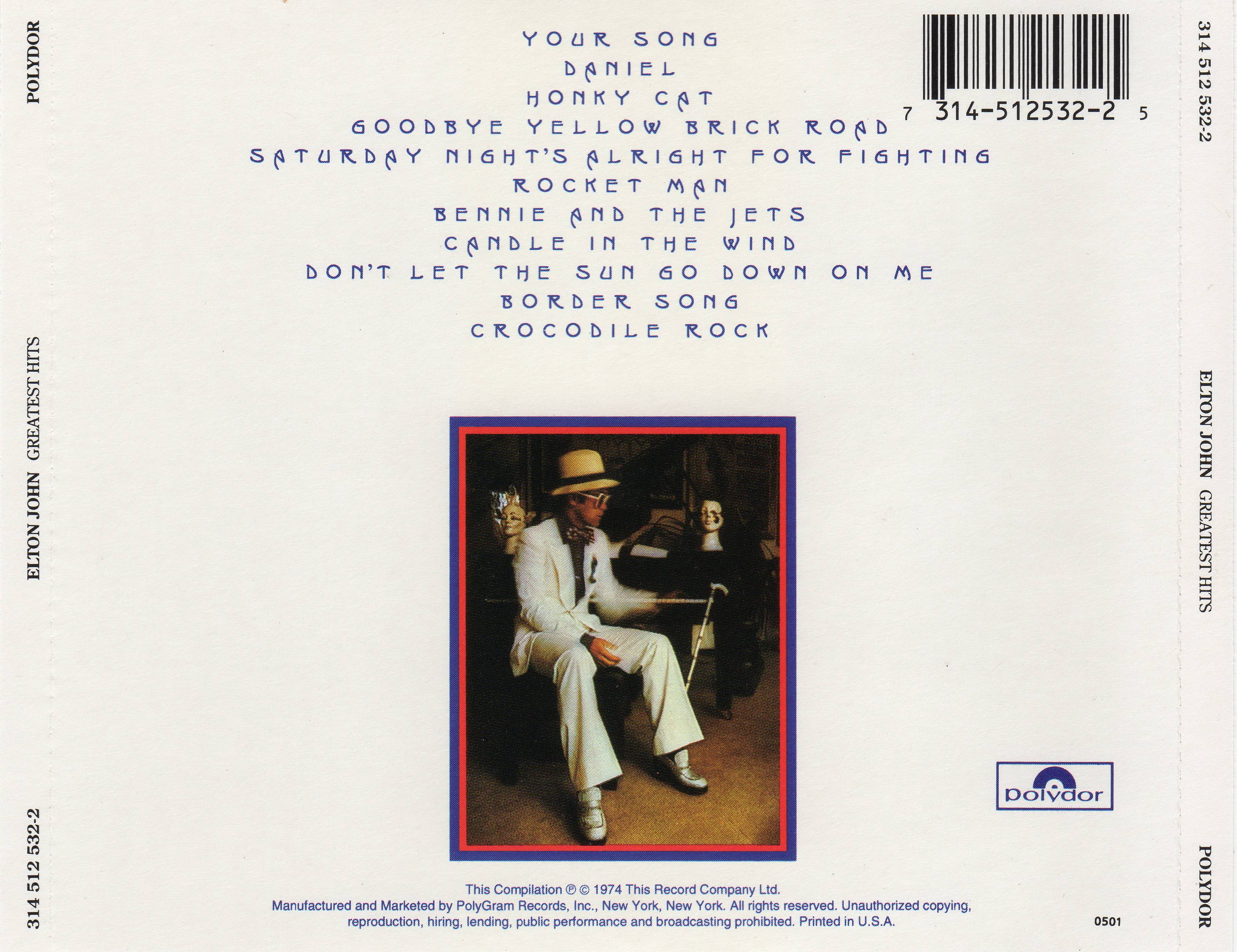 Elton John Greatest Hits : Back US